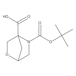 N-Boc-(1S,4S)-2-oxa-5-azabicyclo[2.2.1]heptane-4-carboxylic acid结构式