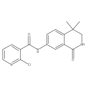 2-Chloro-n-(4,4-dimethyl-1-oxo-1,2,3,4-tetrahydro-isoquinolin-7-yl)-nicotinamide结构式
