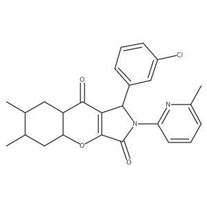 1-(3-chlorophenyl)-6,7-dimethyl-2-(6-methylpyridin-2-yl)-4a,5,6,7,8,8a-hexahydro-1H-chromeno[2,3-c]pyrrole-3,9-dione Structure