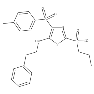 4-[(4-methylphenyl)sulfonyl]-N-(2-phenylethyl)-2-(propylsulfonyl)-1,3-thiazol-5-amine Structure