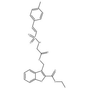 Ethyl 3-[({2-[2-(4-methylphenyl)ethenesulfonamido]acetyl}oxy)methyl]-1-benzofuran-2-carboxylate结构式