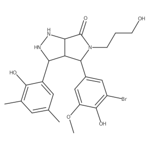 4-(3-Bromo-4-hydroxy-5-methoxyphenyl)-3-(2-hydroxy-3,5-dimethylphenyl)-5-(3-hydroxypropyl)-1,2,3,3a,4,6a-hexahydropyrrolo[3,4-c]pyrazol-6-one Structure