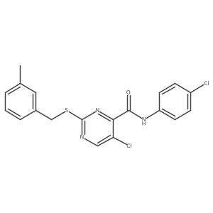5-chloro-N-(4-chlorophenyl)-2-[(3-methylbenzyl)sulfanyl]pyrimidine-4-carboxamide Structure