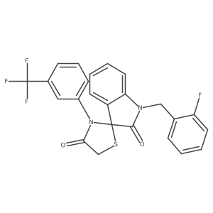 1-(2-Fluorobenzyl)-3'-(3-(trifluoromethyl)phenyl)spiro[indoline-3,2'-thiazolidine]-2,4'-dione Structure