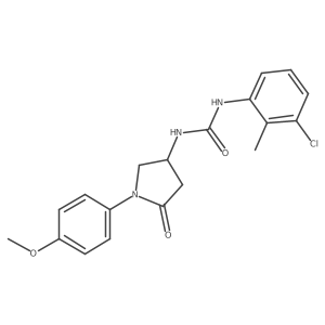 1-(3-Chloro-2-methylphenyl)-3-[1-(4-methoxyphenyl)-5-oxopyrrolidin-3-yl]urea结构式