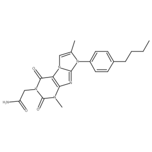 2-(8-(4-butylphenyl)-1,7-dimethyl-2,4-dioxo-1H-imidazo[2,1-f]purin-3(2H,4H,8H)-yl)acetamide Structure