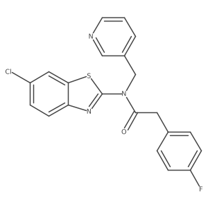 N-(6-chlorobenzo[d]thiazol-2-yl)-2-(4-fluorophenyl)-N-(pyridin-3-ylmethyl)acetamide结构式