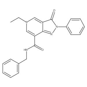 N-benzyl-5-ethyl-3-oxo-2-phenyl-3,5-dihydro-2H-pyrazolo[4,3-c]pyridine-7-carboxamide结构式