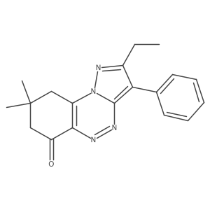 2-ethyl-8,8-dimethyl-3-phenyl-8,9-dihydropyrazolo[5,1-c][1,2,4]benzotriazin-6(7H)-one结构式
