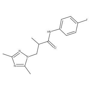 3-(3,5-dimethyl-1H-1,2,4-triazol-1-yl)-N-(4-fluorophenyl)-2-methylpropanamide结构式