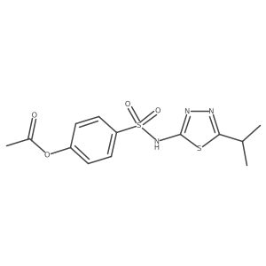 Acetic acid 4-(5-isopropyl-[1,3,4]thiadiazol-2-ylsulfamoyl)-phenyl ester Structure