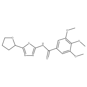 3,4,5-trimethoxy-N-[(2E)-5-(tetrahydrofuran-2-yl)-1,3,4-thiadiazol-2(3H)-ylidene]benzamide Structure