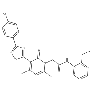 2-(3-(3-(4-chlorophenyl)-1,2,4-oxadiazol-5-yl)-4,6-dimethyl-2-oxopyridin-1(2H)-yl)-N-(2-ethylphenyl)acetamide结构式