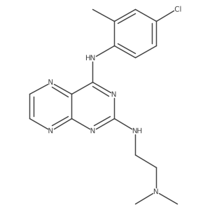 N4-(4-chloro-2-methylphenyl)-N2-(2-(dimethylamino)ethyl)pteridine-2,4-diamine结构式