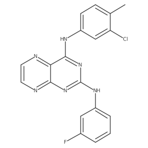 N4-(3-chloro-4-methylphenyl)-N2-(3-fluorophenyl)pteridine-2,4-diamine结构式
