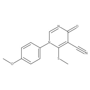 1-(4-Methoxyphenyl)-6-(methylthio)-4-oxo-1,4-dihydropyrimidine-5-carbonitrile Structure