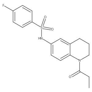 4-fluoro-N-(1-propionyl-1,2,3,4-tetrahydroquinolin-6-yl)benzenesulfonamide Structure