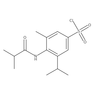 3-Methyl-5-(1-methylethyl)-4-[(2-methyl-1-oxopropyl)amino]benzenesulfonyl chloride Structure