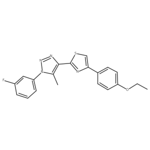 4-(4-ethoxyphenyl)-2-(1-(3-fluorophenyl)-5-methyl-1H-1,2,3-triazol-4-yl)thiazole结构式