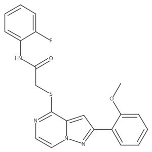 N-(2-fluorophenyl)-2-{[2-(2-methoxyphenyl)pyrazolo[1,5-a]pyrazin-4-yl]sulfanyl}acetamide结构式