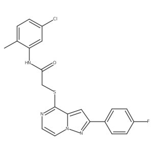 N-(5-chloro-2-methylphenyl)-2-{[2-(4-fluorophenyl)pyrazolo[1,5-a]pyrazin-4-yl]sulfanyl}acetamide结构式