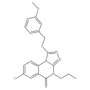 7-chloro-1-[(3-methoxybenzyl)thio]-4-propyl[1,2,4]triazolo[4,3-a]quinazolin-5(4H)-one结构式