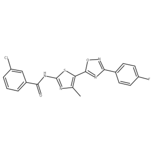 3-chloro-N-[(2Z)-5-[3-(4-fluorophenyl)-1,2,4-oxadiazol-5-yl]-4-methyl-1,3-thiazol-2(3H)-ylidene]benzamide结构式