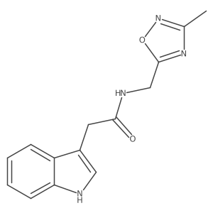 2-(1H-indol-3-yl)-N-((3-methyl-1,2,4-oxadiazol-5-yl)methyl)acetamide Structure
