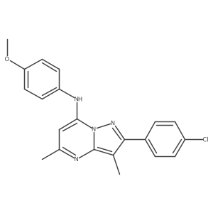 2-(4-chlorophenyl)-N-(4-methoxyphenyl)-3,5-dimethylpyrazolo[1,5-a]pyrimidin-7-amine结构式