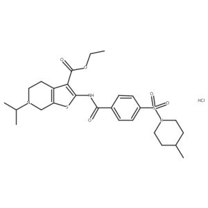 Ethyl 6-isopropyl-2-(4-((4-methylpiperidin-1-yl)sulfonyl)benzamido)-4,5,6,7-tetrahydrothieno[2,3-c]pyridine-3-carboxylate hydrochloride结构式