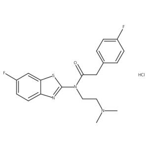 N-(2-(dimethylamino)ethyl)-N-(6-fluorobenzo[d]thiazol-2-yl)-2-(4-fluorophenyl)acetamide hydrochloride结构式