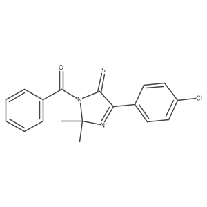 1-benzoyl-4-(4-chlorophenyl)-2,2-dimethyl-2,5-dihydro-1H-imidazole-5-thione结构式