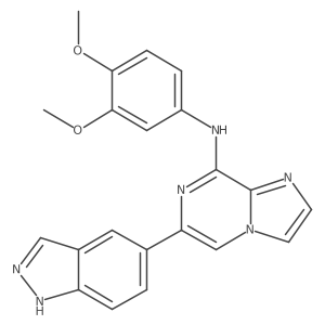 N-(3,4-dimethoxyphenyl)-6-(1H-indazol-5-yl)imidazo[1,2-a]pyrazin-8-amine结构式
