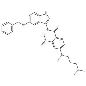 4-[3-(dimethylamino)propyl-methylamino]-2-nitro-N-(5-phenylmethoxy-1H-indazol-3-yl)benzamide结构式