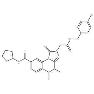 2-(2-((4-chlorobenzyl)amino)-2-oxoethyl)-N-cyclopentyl-4-methyl-1,5-dioxo-1,2,4,5-tetrahydro-[1,2,4]triazolo[4,3-a]quinazoline-8-carboxamide Structure
