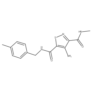 4-amino-N3-methyl-N5-(4-methylbenzyl)isothiazole-3,5-dicarboxamide结构式