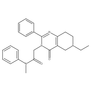 2-(6-ethyl-4-oxo-2-phenyl-5,6,7,8-tetrahydropyrido[4,3-d]pyrimidin-3(4H)-yl)-N-methyl-N-phenylacetamide结构式