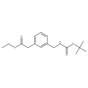 (2-Tert-butoxycarbonylaminomethyl-pyridin-4-yl)-acetic acid ethyl ester Structure