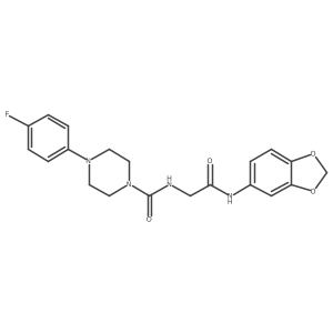 N-[2-(1,3-benzodioxol-5-ylamino)-2-oxoethyl]-4-(4-fluorophenyl)piperazine-1-carboxamide Structure