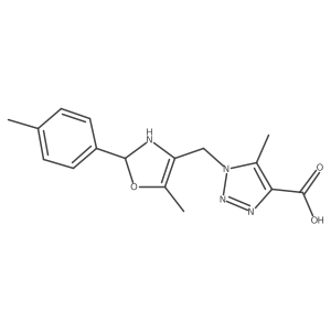 5-methyl-1-{[5-methyl-2-(4-methylphenyl)-2,3-dihydro-1,3-oxazol-4-yl]methyl}-1H-1,2,3-triazole-4-carboxylic acid Structure