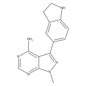 3-(2,3-dihydro-1H-indol-5-yl)-1-methyl-1H-pyrazolo[3,4-d]pyrimidin-4-amine Structure
