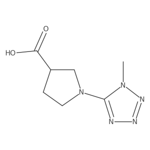 1-(1-Methyltetrazol-5-yl)pyrrolidine-3-carboxylic acid结构式