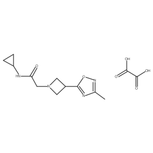 N-cyclopropyl-2-(3-(3-methyl-1,2,4-oxadiazol-5-yl)azetidin-1-yl)acetamide oxalate结构式