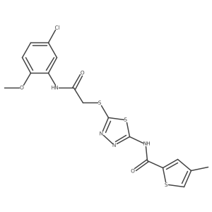 N-(5-((2-((5-chloro-2-methoxyphenyl)amino)-2-oxoethyl)thio)-1,3,4-thiadiazol-2-yl)-4-methylthiophene-2-carboxamide Structure
