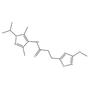 N-[3,5-dimethyl-1-(propan-2-yl)-1H-pyrazol-4-yl]-3-(3-methoxy-1,2-oxazol-5-yl)propanamide Structure