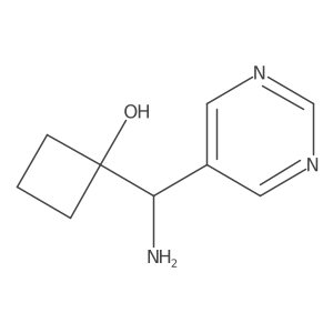 1-[Amino(pyrimidin-5-yl)methyl]cyclobutan-1-ol结构式