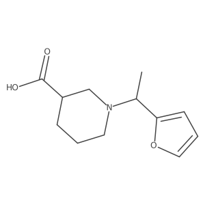 1-(1-(Furan-2-yl)ethyl)piperidine-3-carboxylic acid结构式