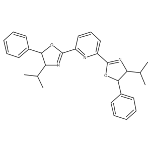 2,6-Bis((4S,5S)-4-isopropyl-5-phenyl-4,5-dihydrooxazol-2-yl)pyridine结构式