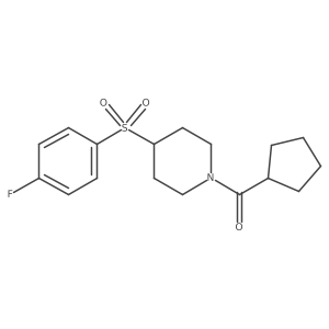 Cyclopentyl(4-((4-fluorophenyl)sulfonyl)piperidin-1-yl)methanone结构式