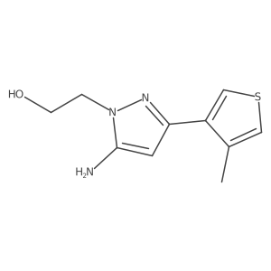 2-[5-amino-3-(4-methylthiophen-3-yl)-1H-pyrazol-1-yl]ethan-1-ol结构式